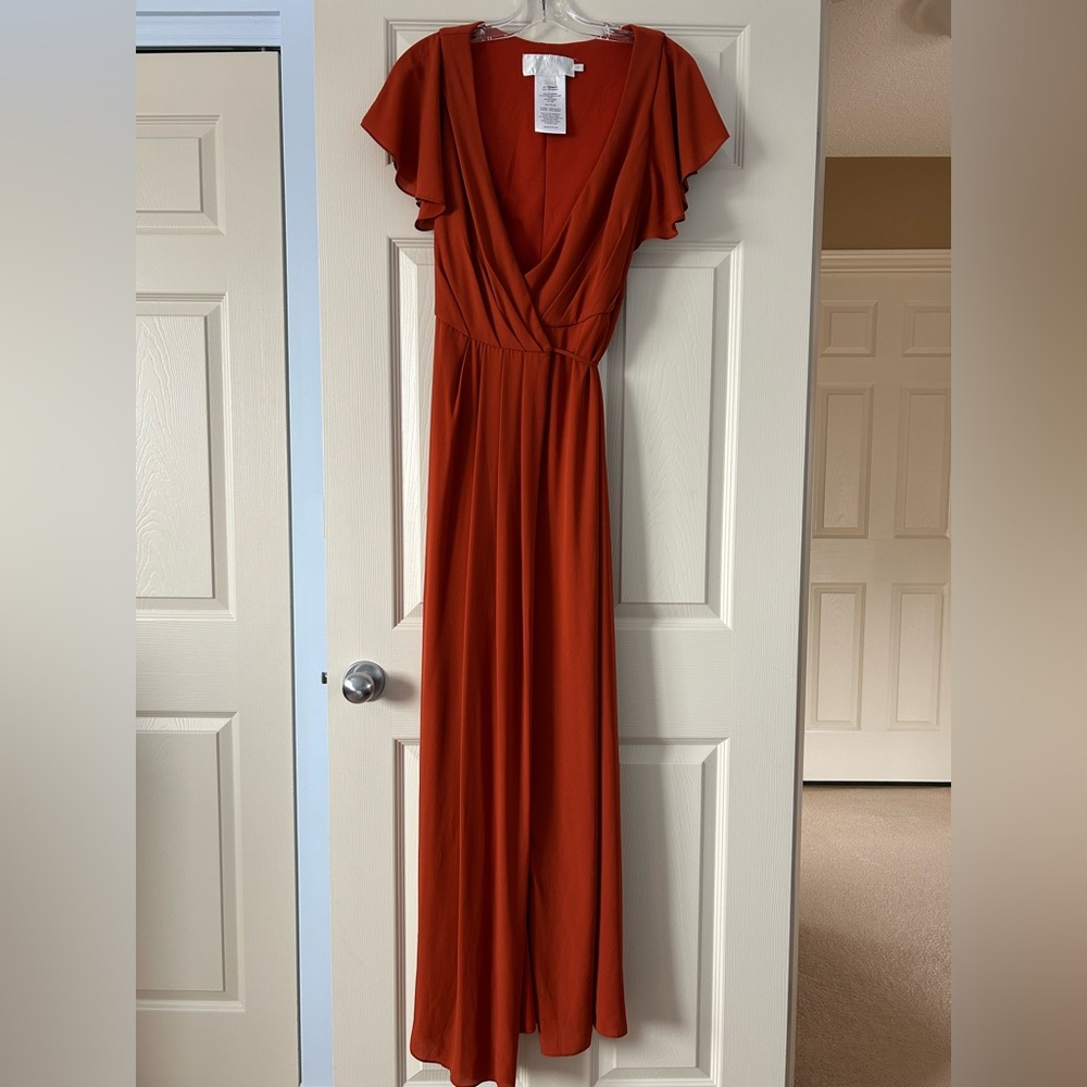 David's Bridal Rust Maxi Dress